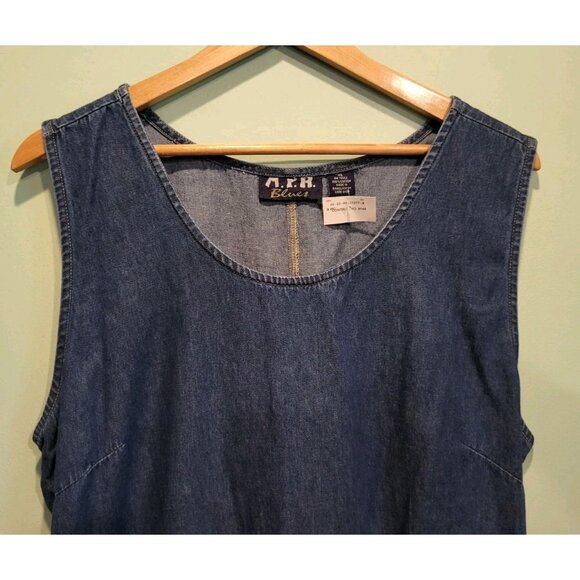 Vtg Deadstock Denim Safari Animal Embroidered Modest 2pc Maxi Dress & Jacket XL - Picture 11 of 14